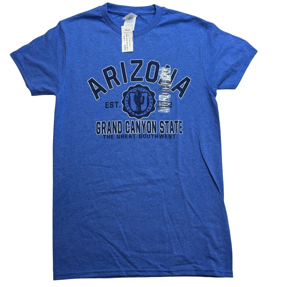 Arizona Grand Canyon State Blue Graphic T-Shirt Boys Small‎ NWT Heather Royal